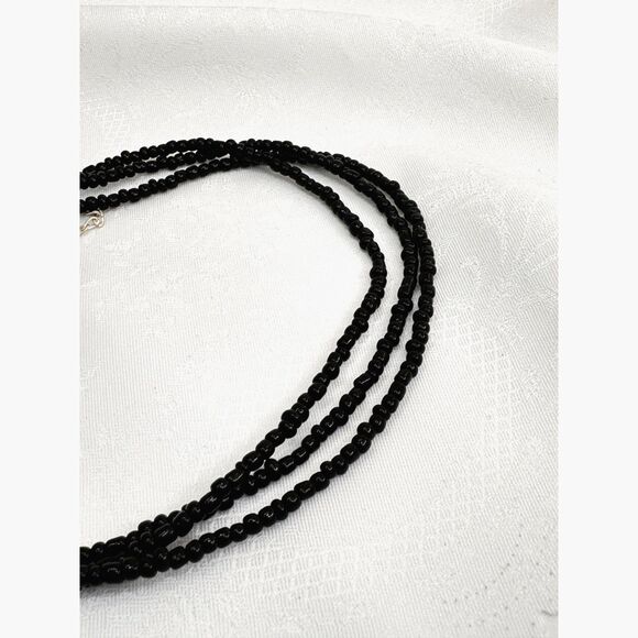Vintage Black Multi Strand Necklace - Picture 4 of 5